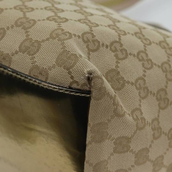 GUCCI GG Canvas Sherry Line Hand Bag Beige Pink gold 131230 Auth 72030 - Picture 9 of 16